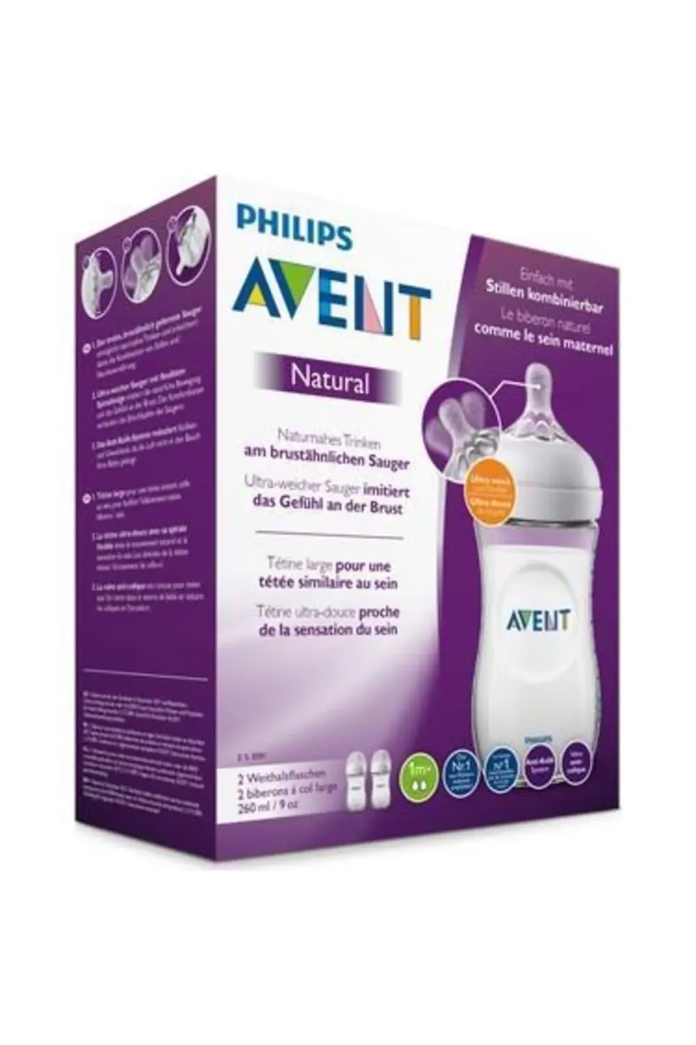 Natural Pp Biberon 1 Ay 260 ml Ikili