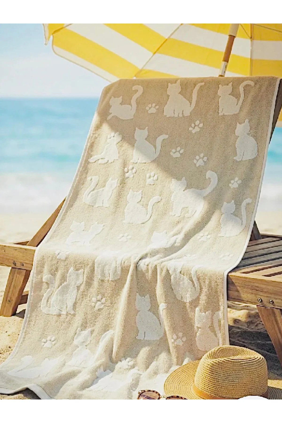 NATURAL VÜCUT HAVLUSU/DESENLİ (70X140-1ADET)