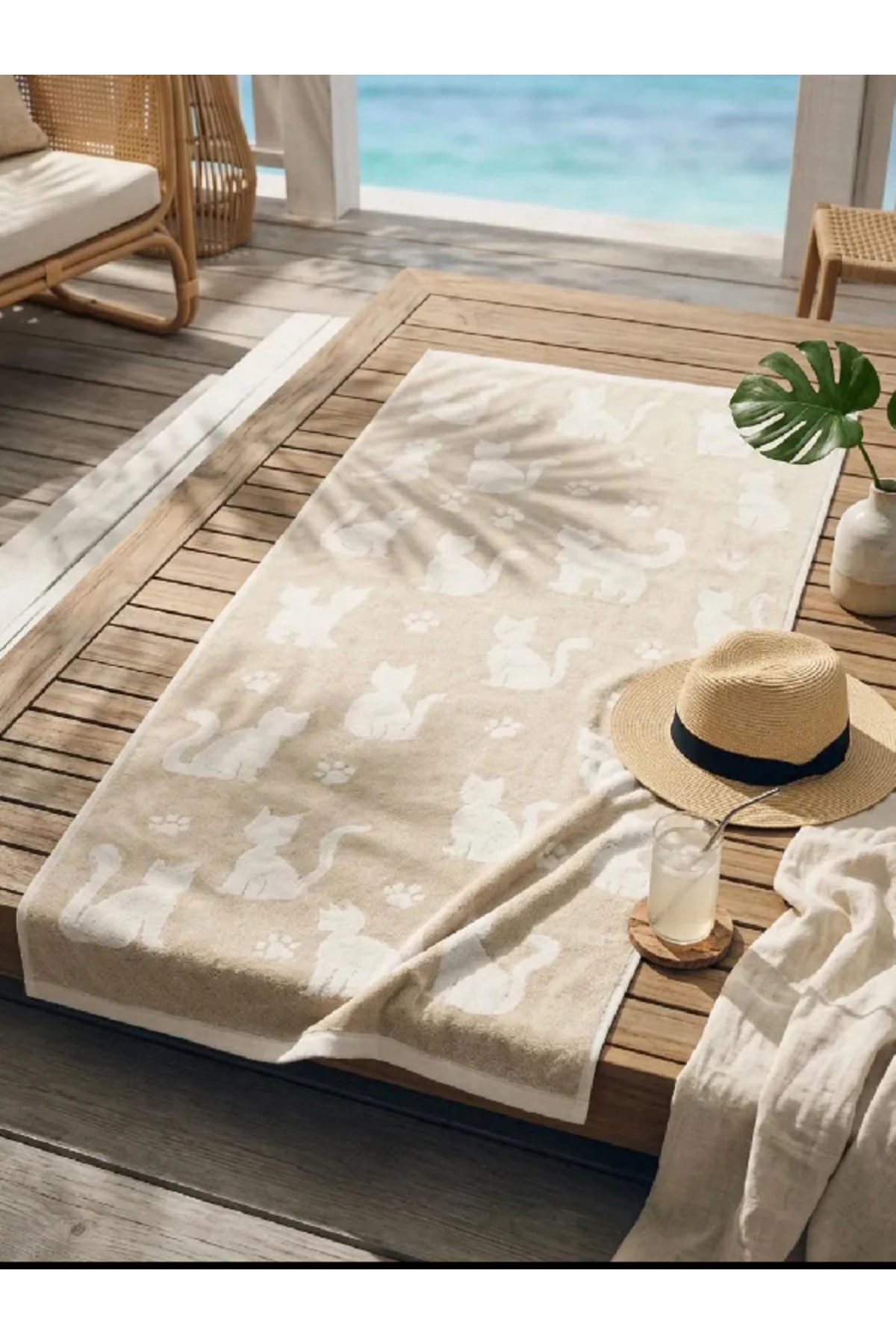 NATURAL VÜCUT HAVLUSU/DESENLİ (70X140-1ADET)