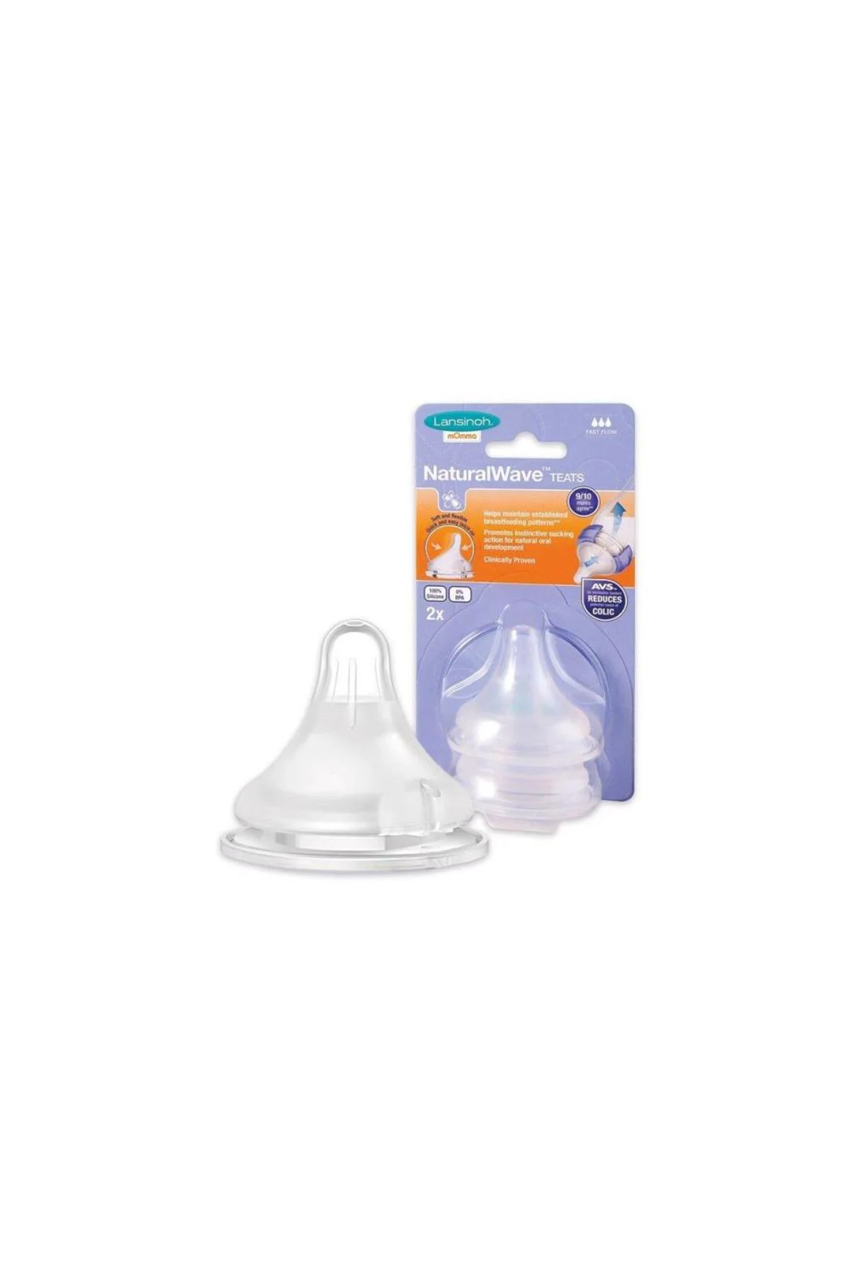 Natural Wave Biberon Emziği Yavaş Akış 2'Li