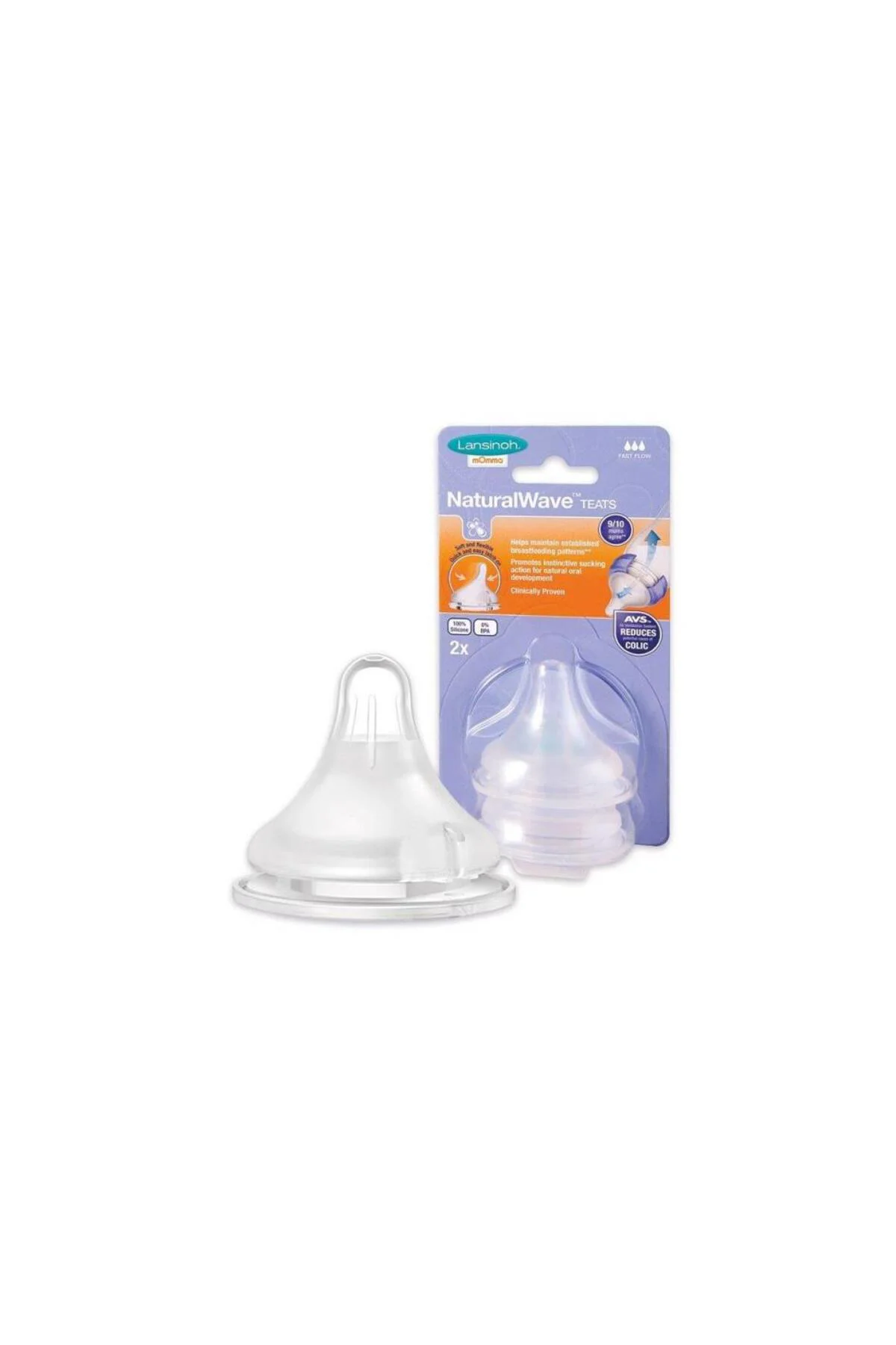 Natural Wave Biberon Emziği Yavaş Akış 2'Li