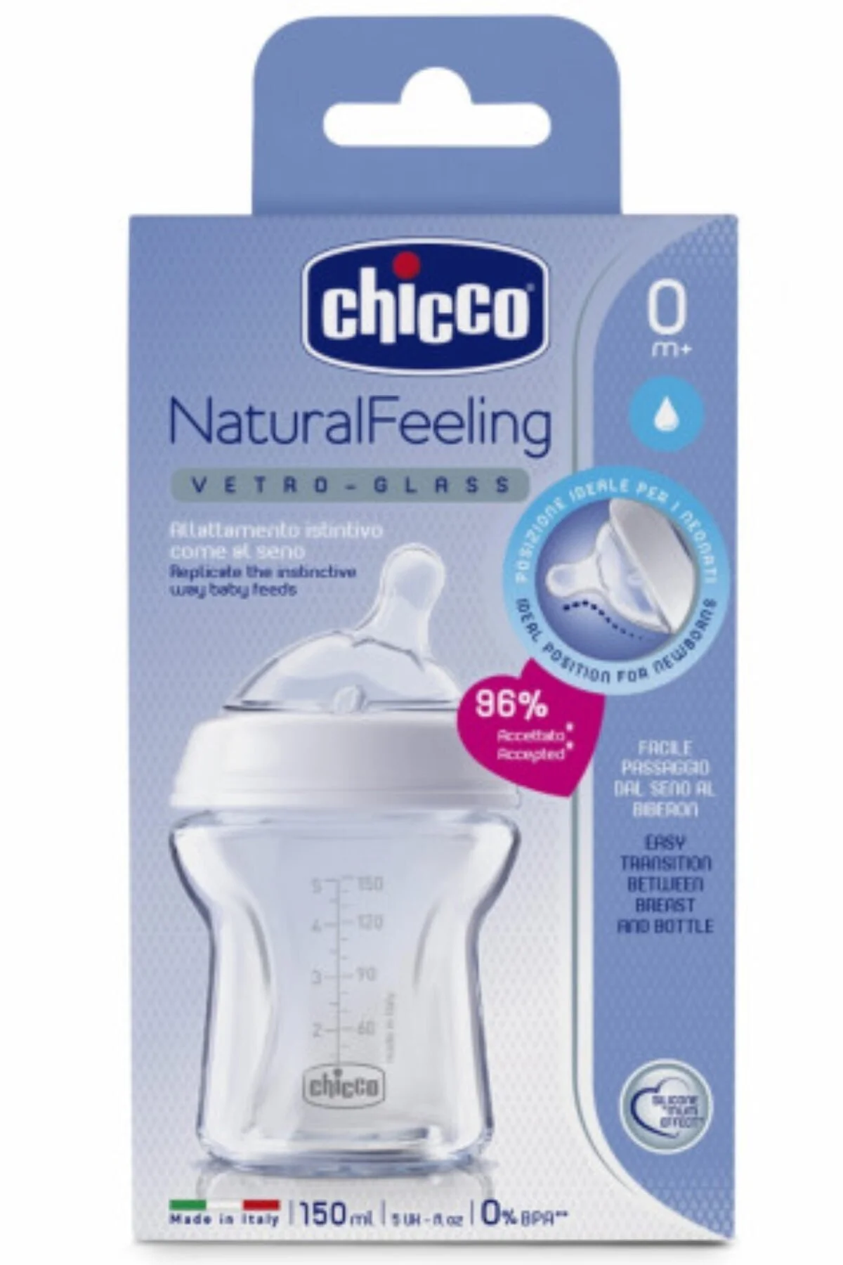 Naturalfeeling Cam Biberon 150 ml 0+ Ay Yavaş Akışlı