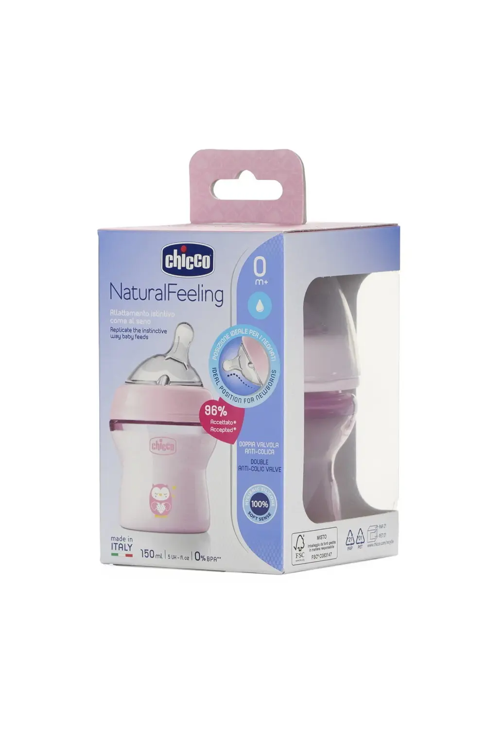 NATURALFEELING PP BİBERON 0 AY150ML-KIZ