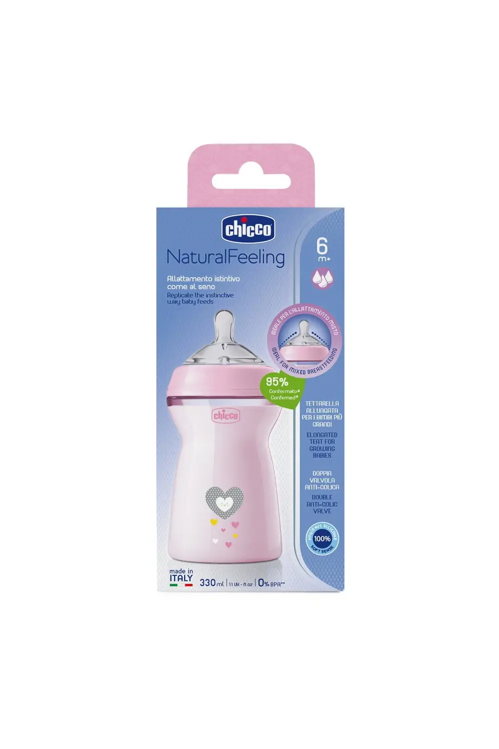 NATURALFEELING PP BİBERON 6 AY330ML-KIZ