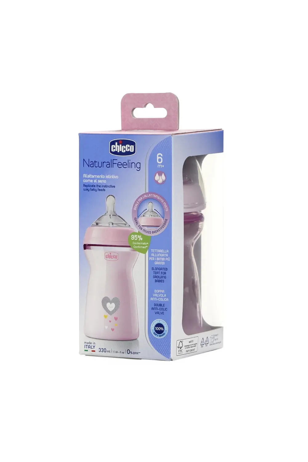 NATURALFEELING PP BİBERON 6 AY330ML-KIZ