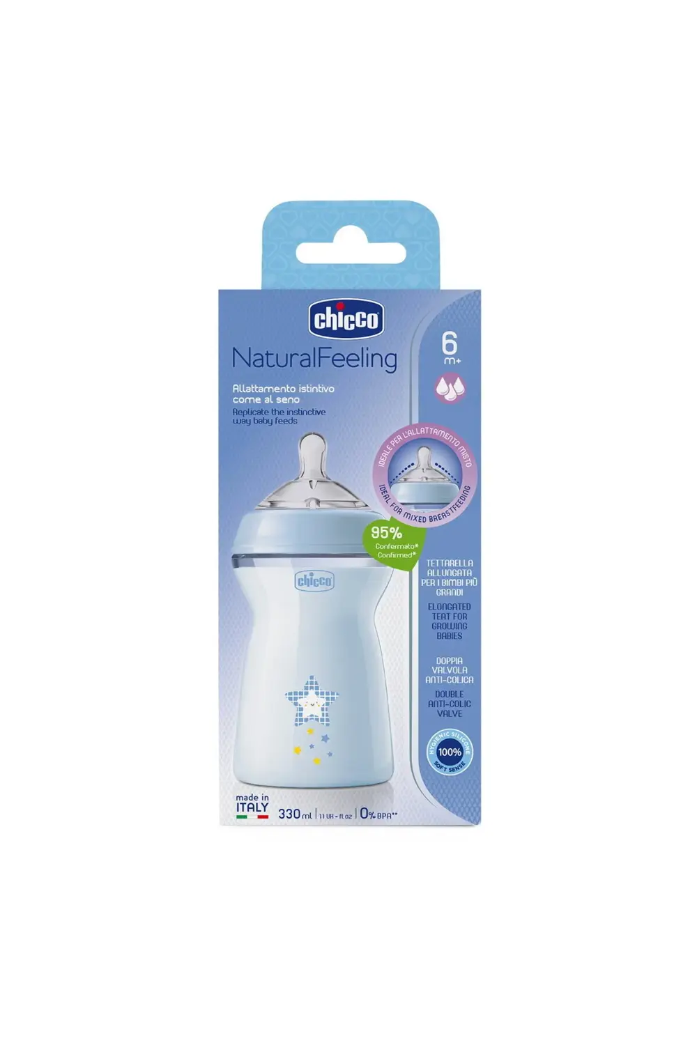 NATURALFEELING PP BİBERON 6AY330ML ERKEK