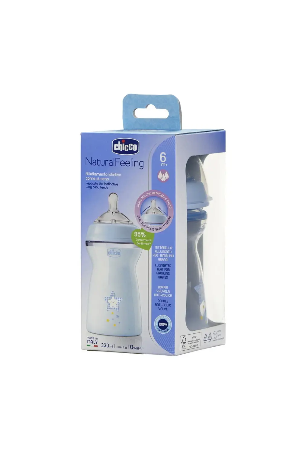 NATURALFEELING PP BİBERON 6AY330ML ERKEK