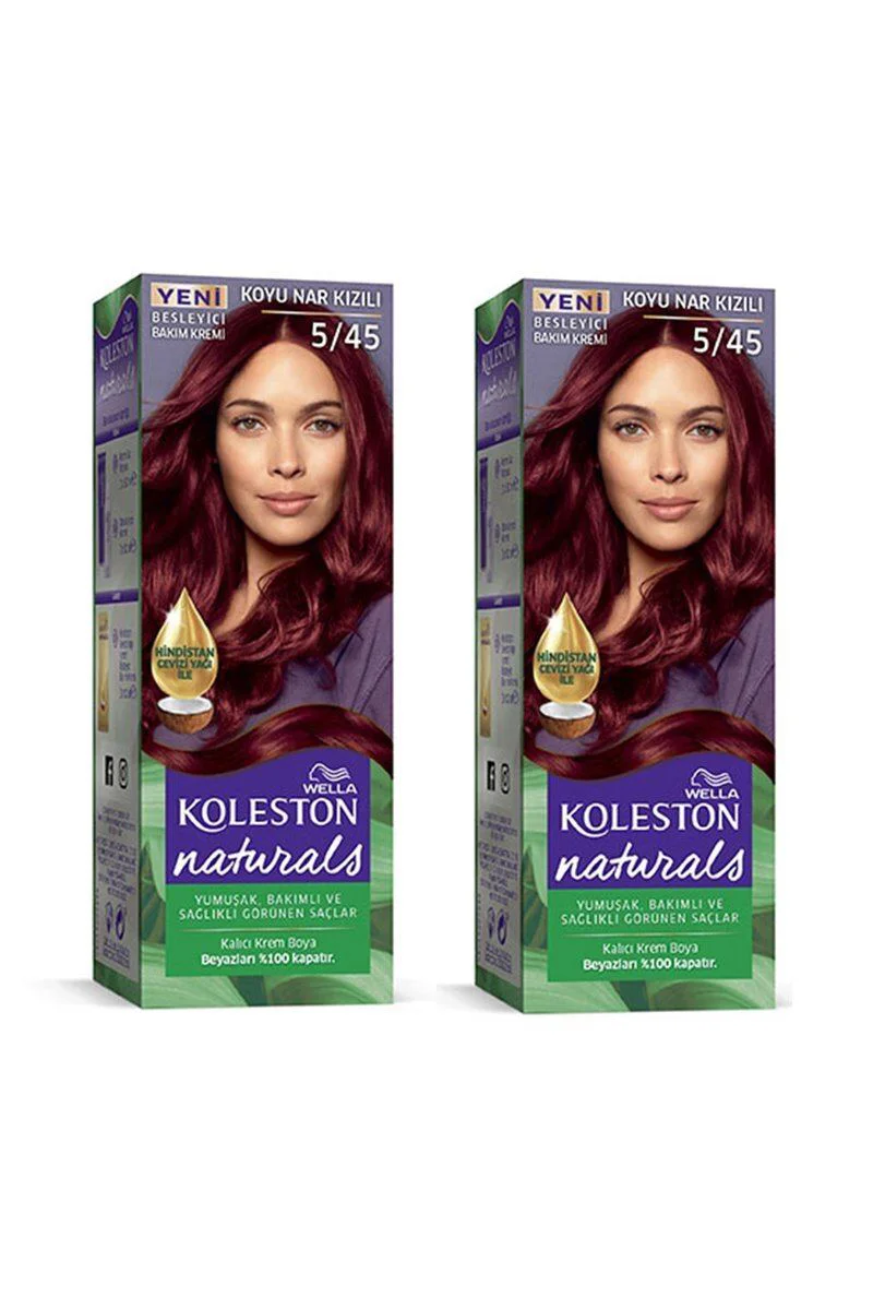 Naturals Saç Boyası Koyu Nar Kızılı 5/45 - Wella Koleston Naturals ile Uyumlu 2x Paket Fiyatı, Yorumları ve Özellikleri