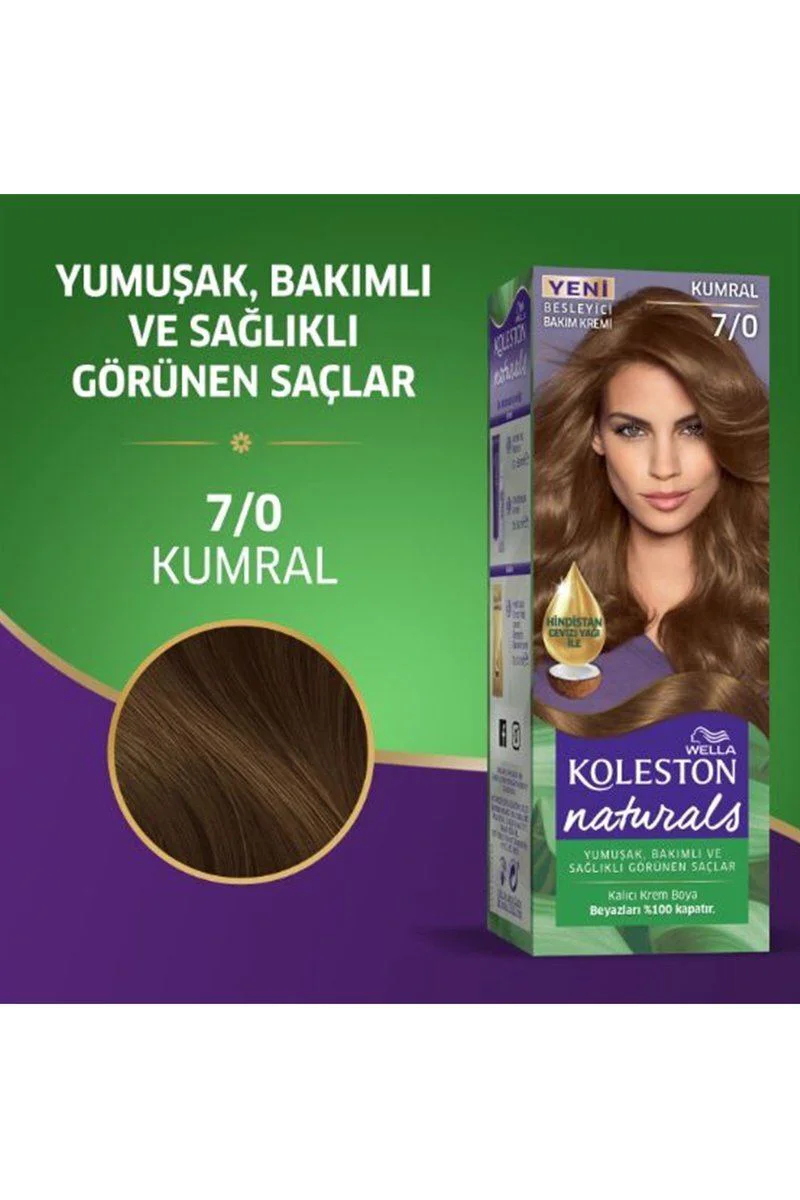 Naturals Saç Boyası Kumral 7/0 - Wella Koleston ile Uyumlu Kalıcı Saç Boyası, Yoğun Renk ve Beyaz Kapama Naturals Saç Boyası Kumral 7/0 - Wella Koleston ile Uyumlu Kalıcı Saç Boyası, Yoğun Renk ve Beyaz Kapama