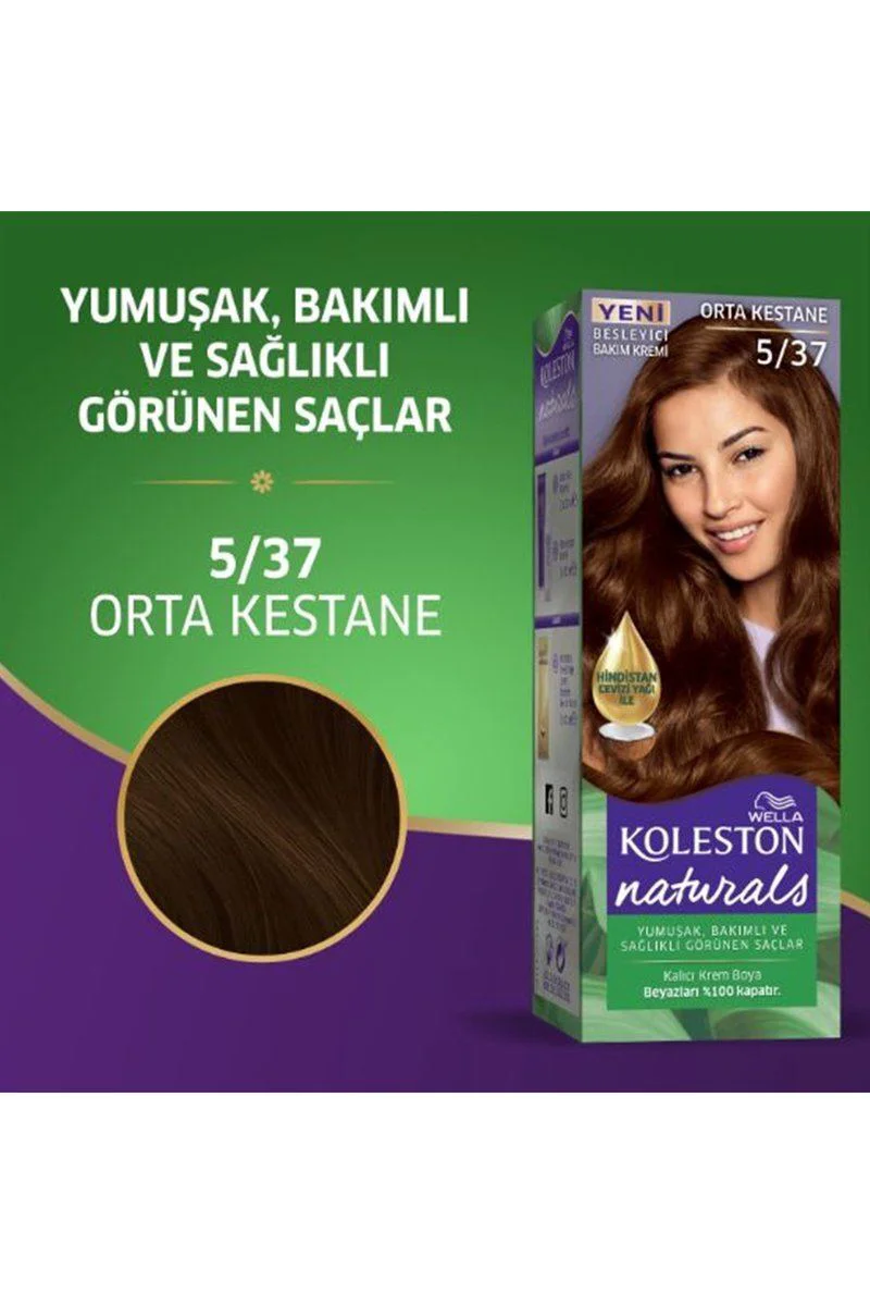 Naturals Saç Boyası Orta Kestane 5/37 – 6 Haftaya Kadar Kalıcı Yoğun Renk ve Beyaz Kapama Fiyatı, Yorumları ve Özellikleri