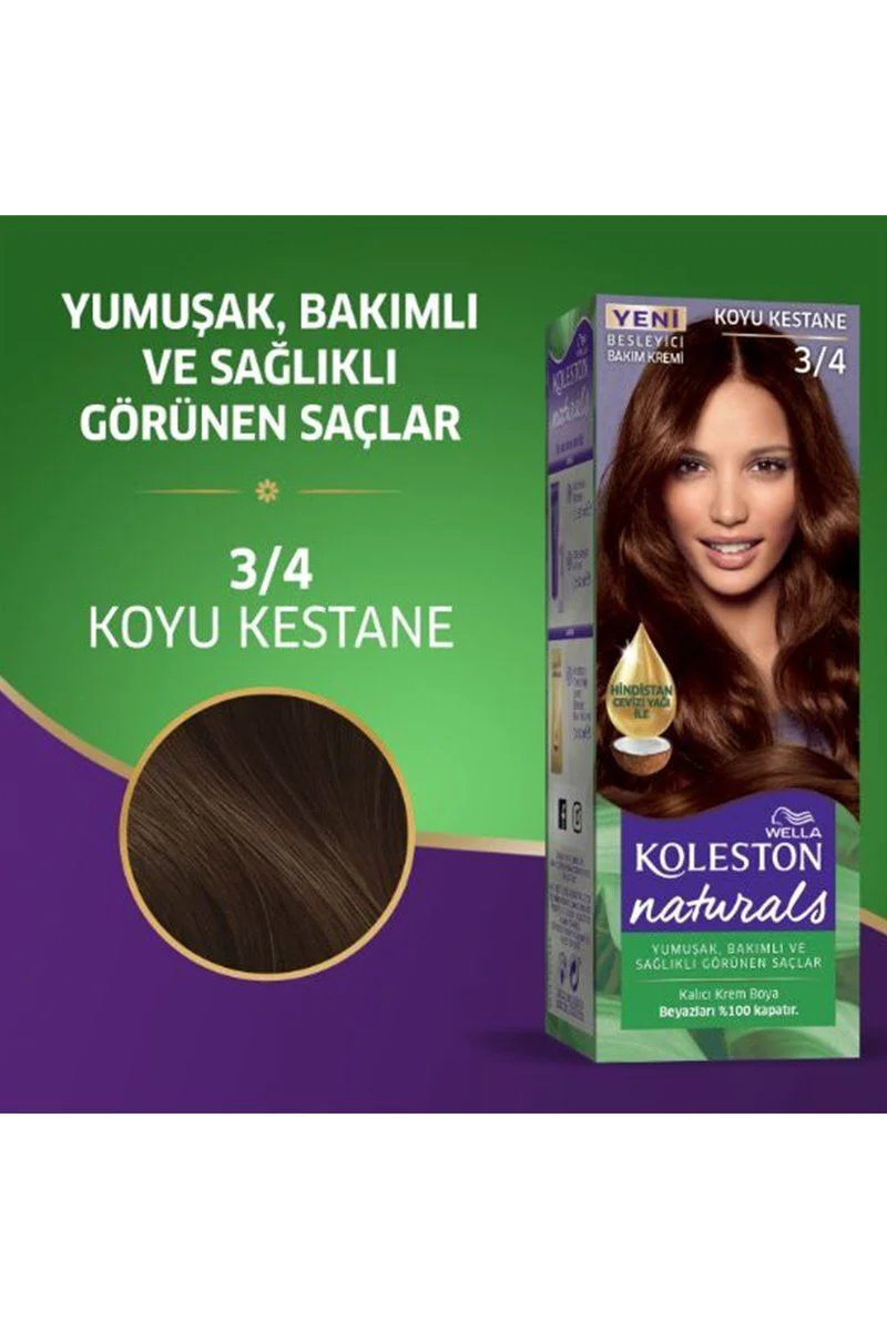 Naturals Saç Boyası Koyu Kestane 3/4 2x Paket – Beyaz Kapama Garantili Kalıcı Saç Boyası Fiyatı, Yorumları ve Özellikleri