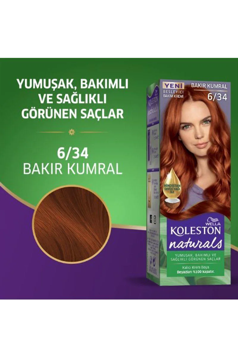 Naturals Saç Boyası Bakır Kumral 6/34 2x Paket – Yoğun Renk & Beyaz Kapama Fiyatı, Yorumları ve Özellikleri