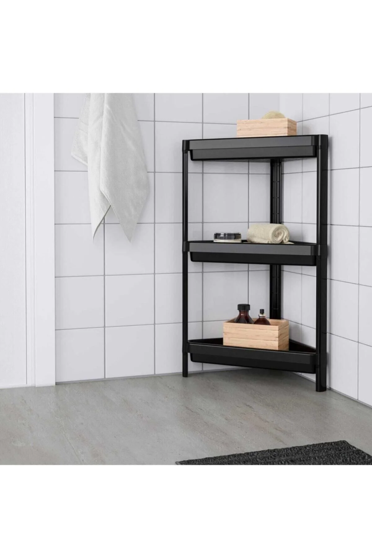 naturawiin Üçgen Raf Ünitesi 3 Katlı Siyah Köşe Banyo Raf Düzenleyici Fiyatı, Yorumları ve Özellikleri