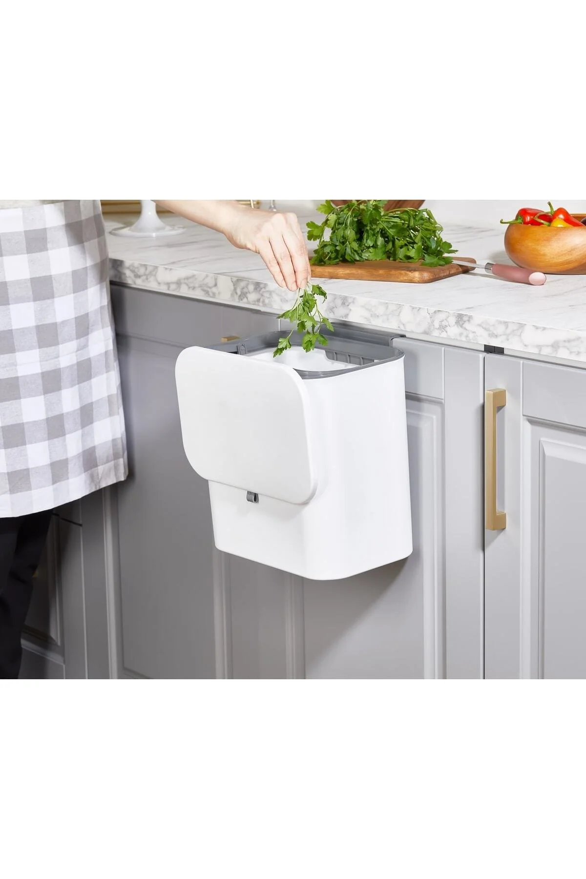 naturawin Fonksiyonel Kapaklı Banyo Ve Mutfak Tezgahüstü Çöp Kovası Dolap Ve Duvar Aparatlı 15 Lt naturawin Fonksiyonel Kapaklı Banyo Ve Mutfak Tezgahüstü Çöp Kovası Dolap Ve Duvar Aparatlı 15 Lt