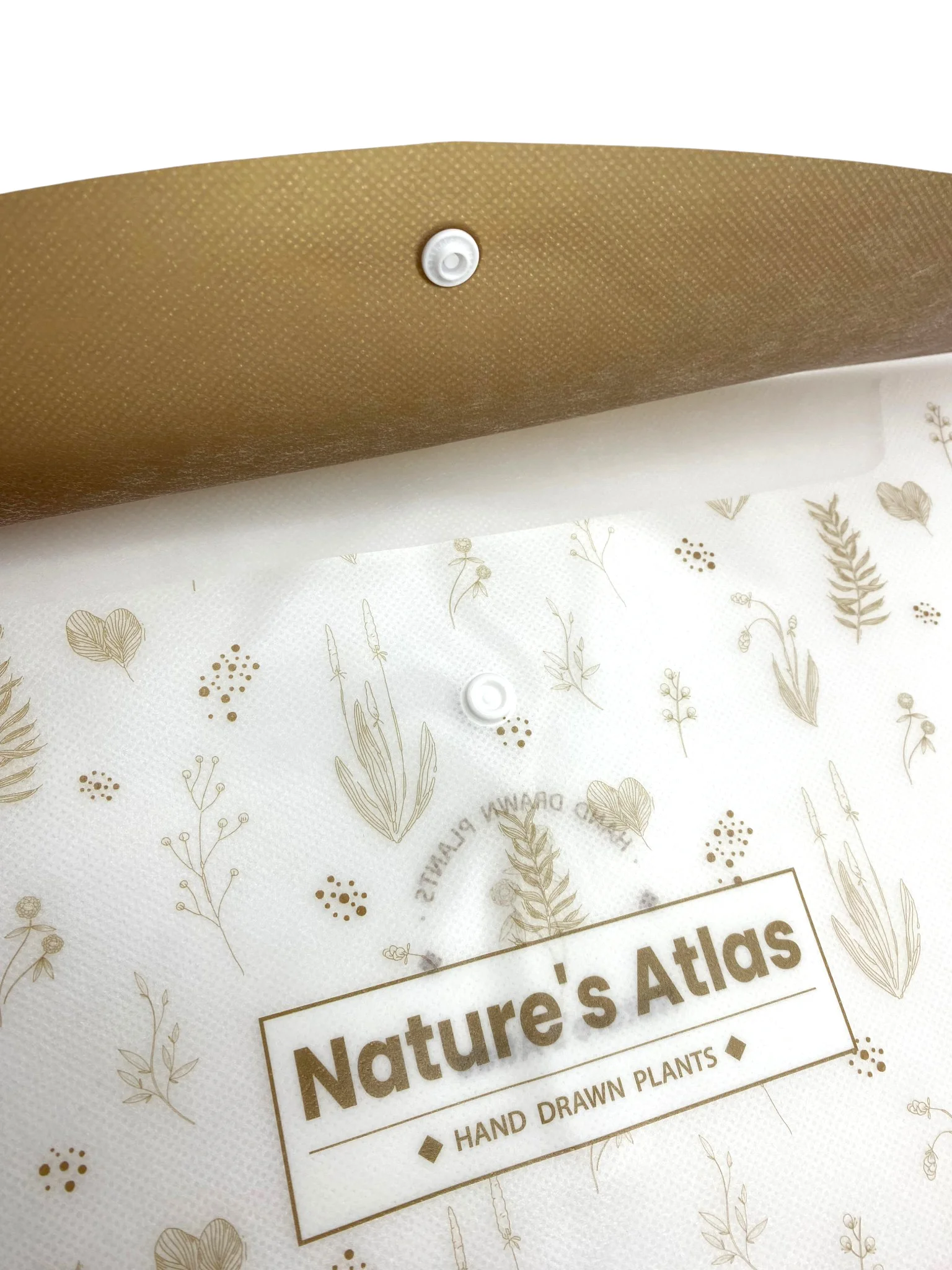 Nature Bitki Kahverengi Desenli Çıt Çıtlı Zarf Dosya - 1 Adet