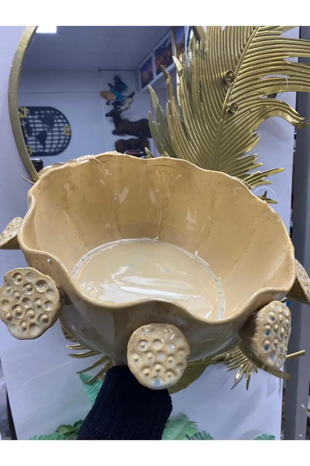 Nature Seramik Lotus Meyvelik Büyük 38x40x15 cm