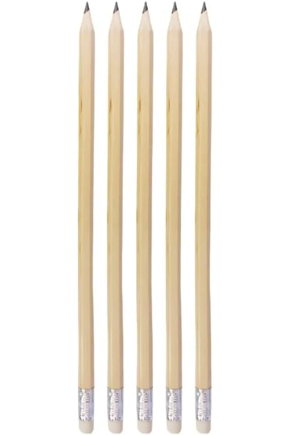 Naturel Altıgen Kurşun Kalem Seti, Silgili, 10 Adet 1178227