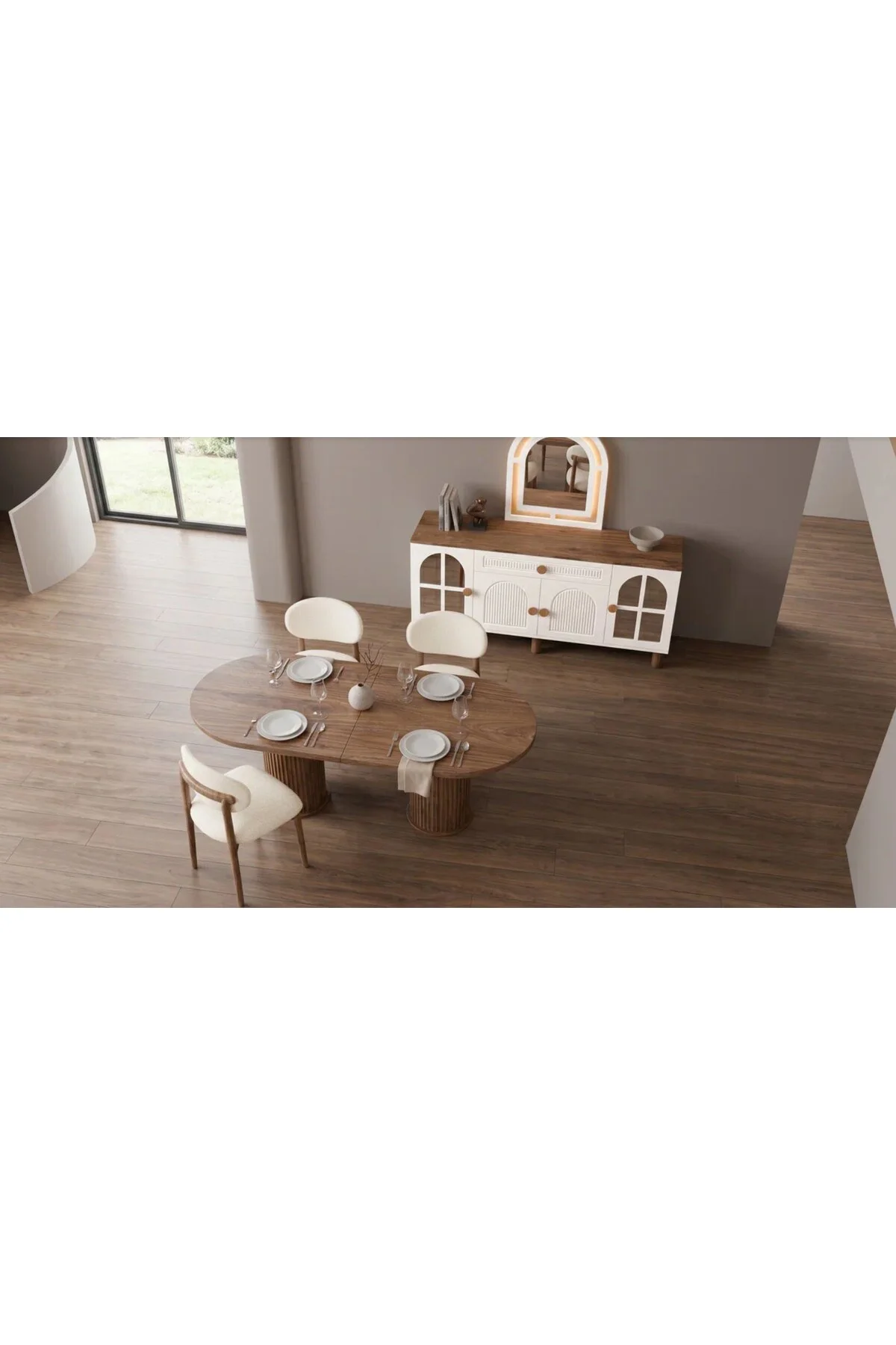 NATUREL MDF YEMEK ODASI TAKIMI Fiyatı, Yorumları ve Özellikleri