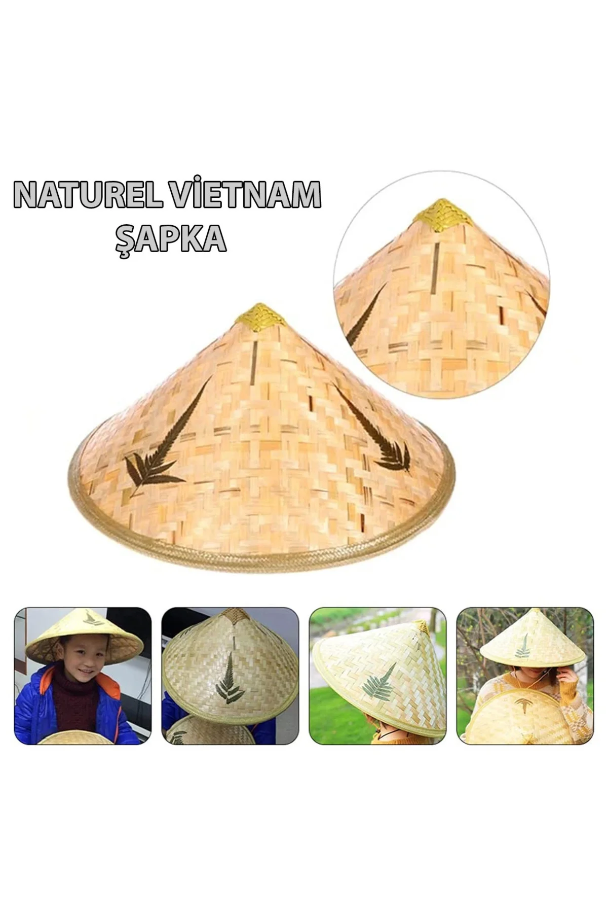 Naturel Renk Cambodia Kamboçyalı Vietnam Şapkası Pvc Hasır Naturel Renk Cambodia Kamboçyalı Vietnam Şapkası Pvc Hasır