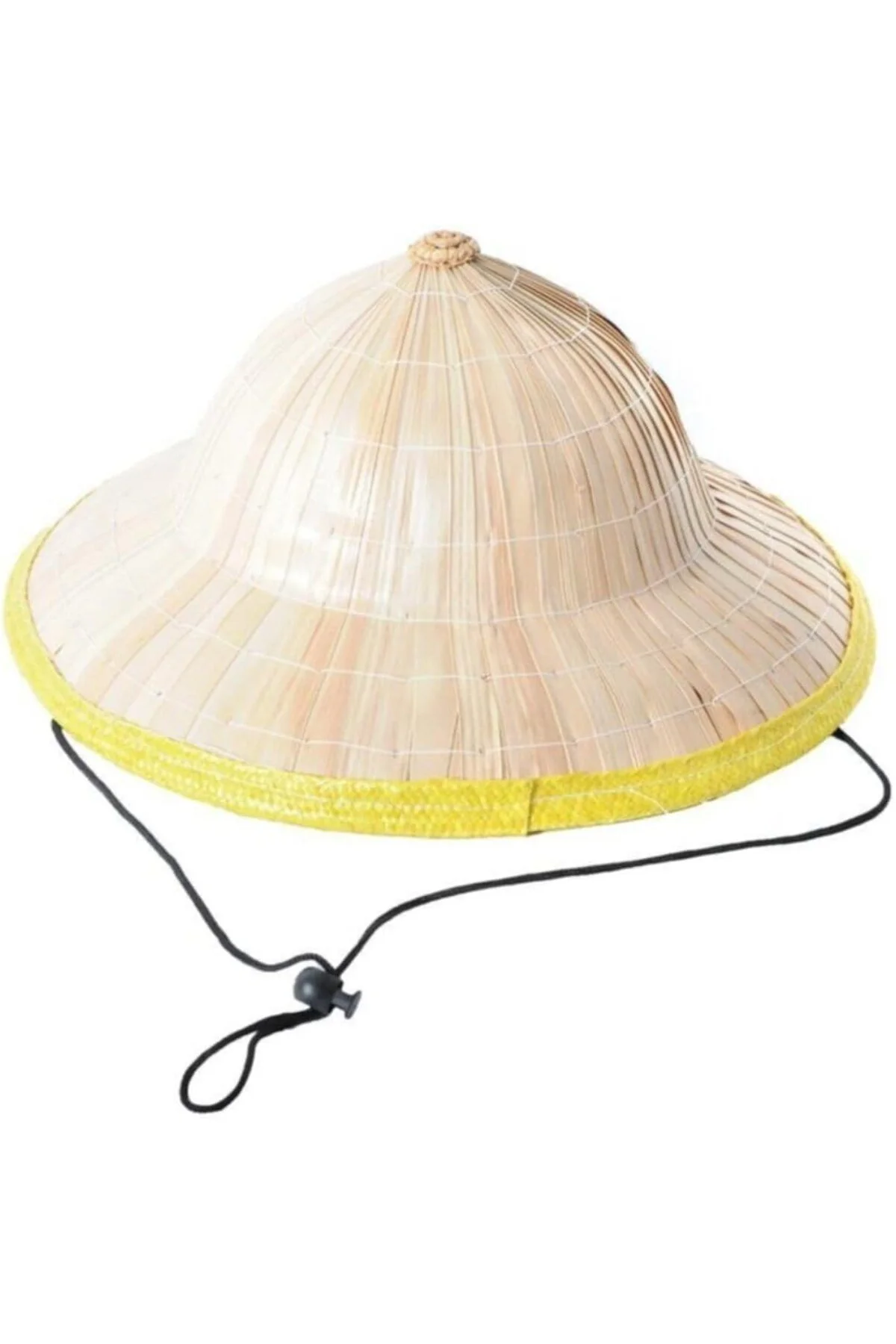 Naturel Renk Cambodia Kamboçyalı Vietnam Konik Şapkası Pvc Hasır
