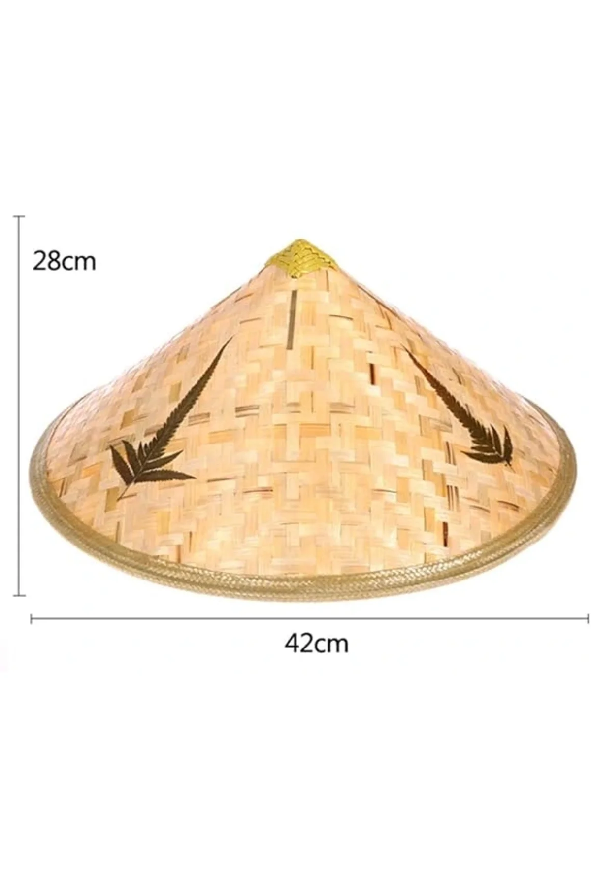 Naturel Renk Cambodia Kamboçyalı Vietnam Şapkası Pvc Hasır - Görsel 3