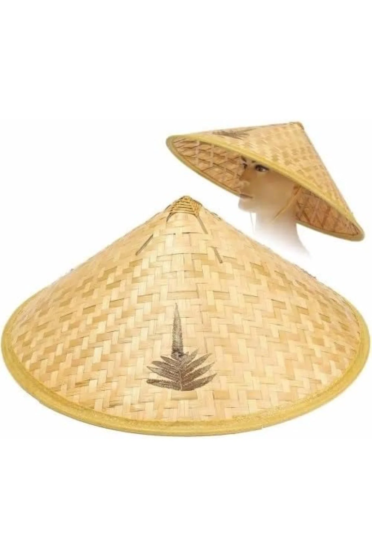 Naturel Renk Cambodia Kamboçyalı Vietnam Şapkası PVC Hasır