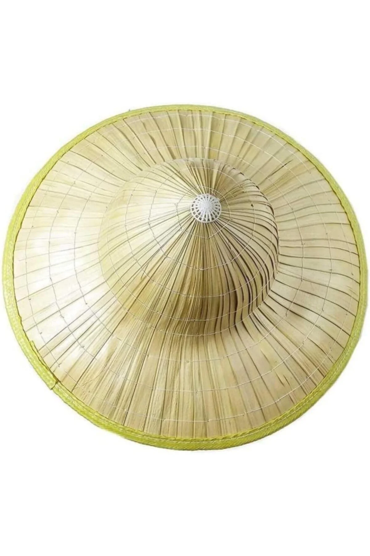 Naturel Renk Cambodia Kamboçyalı Vietnam Konik Şapkası Pvc Hasır