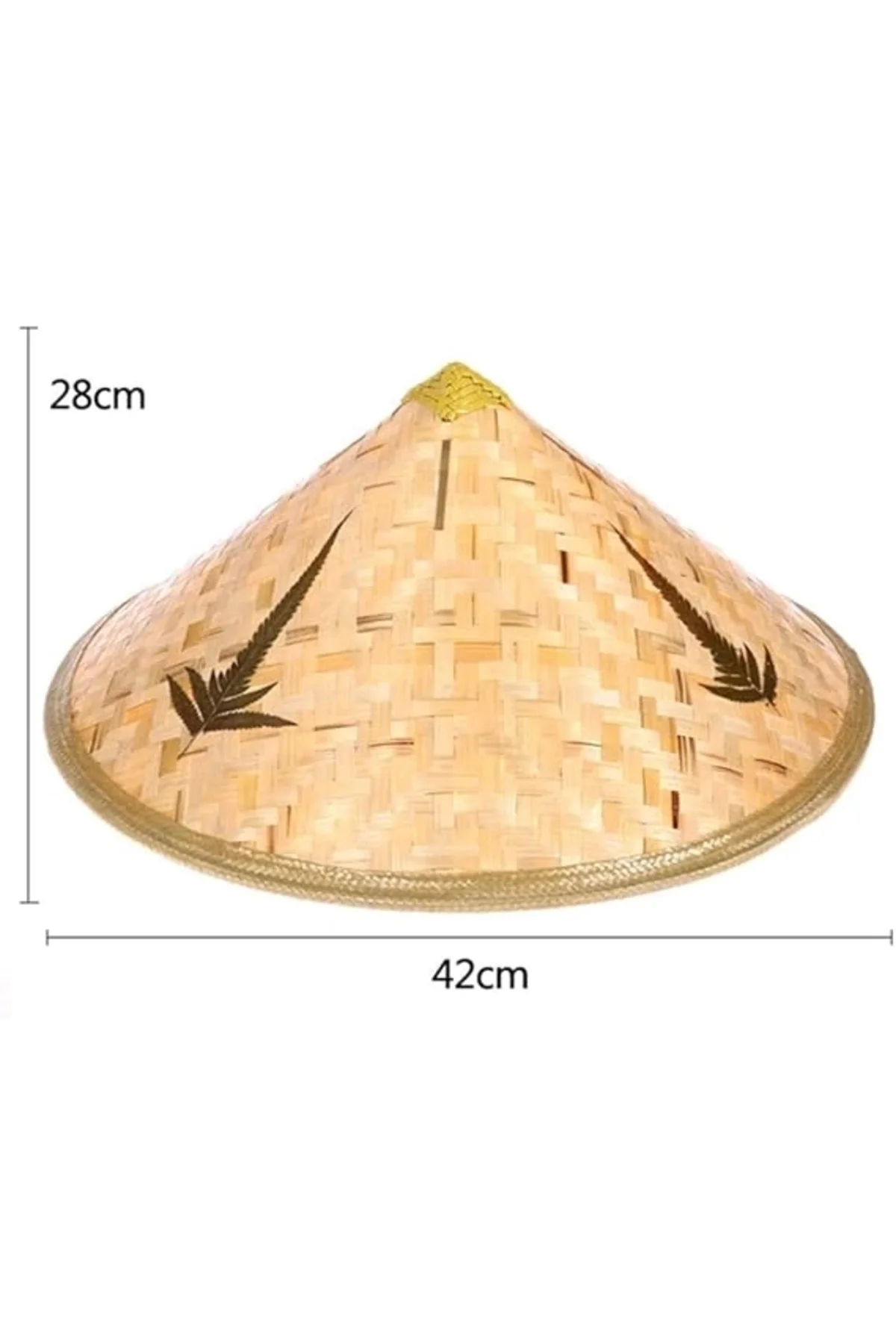 Naturel Renk Cambodia Kamboçyalı Vietnam Şapkası Pvc Hasır Naturel Renk Cambodia Kamboçyalı Vietnam Şapkası Pvc Hasır - Görsel 3