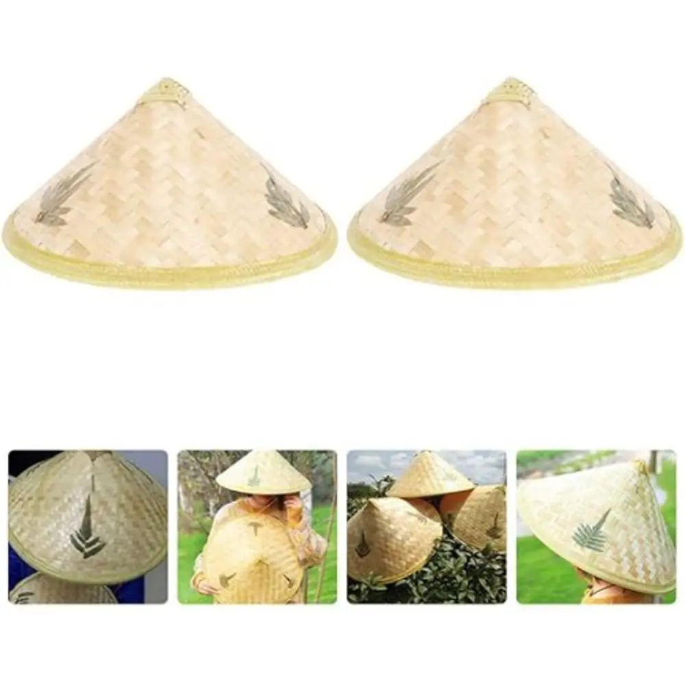 Naturel Renk Cambodia Kamboçyalı Vietnam Şapkası PVC Hasır