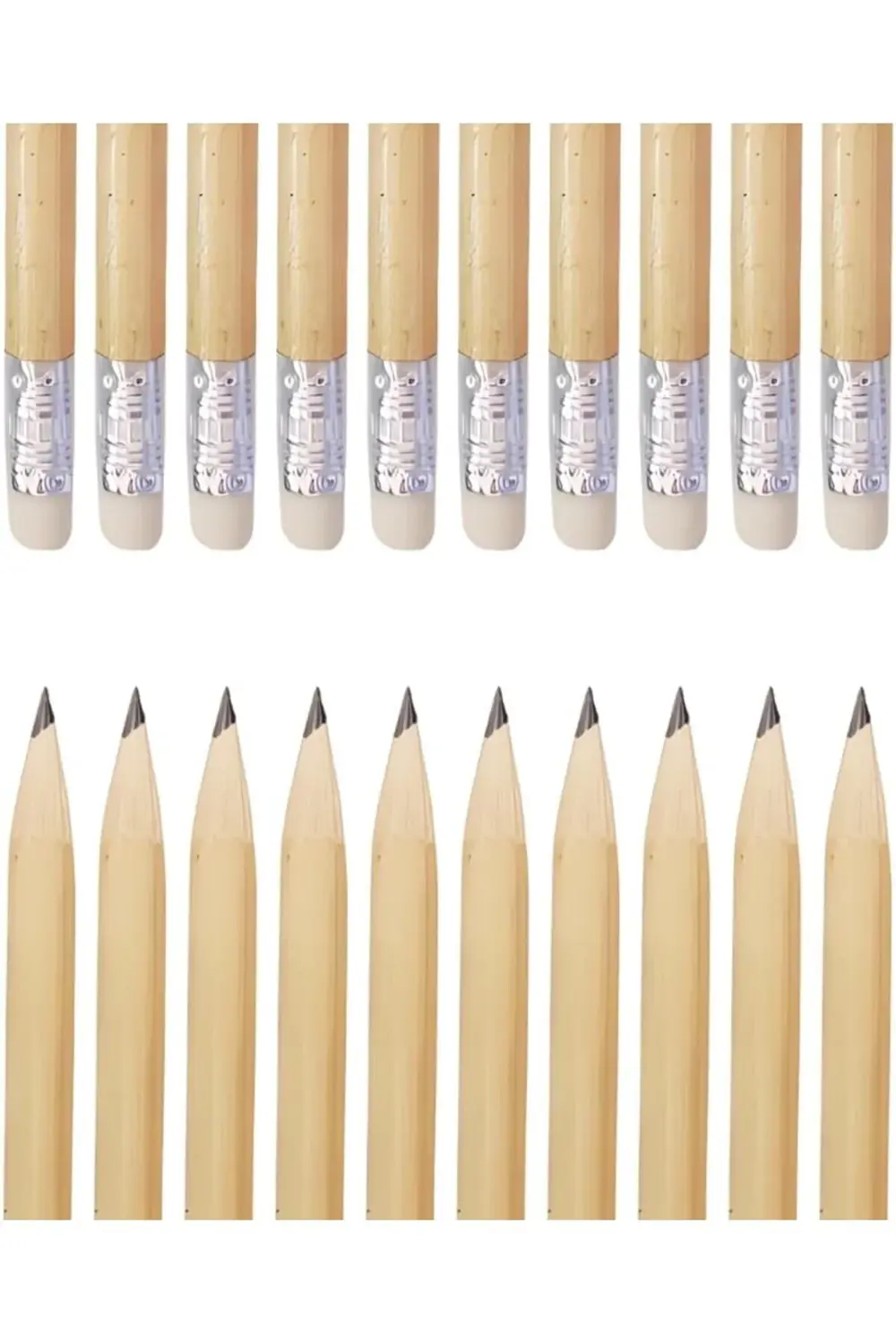 Naturel Yuvarlak Kurşun Kalem Seti, Silgili, 10 Adet 1178227