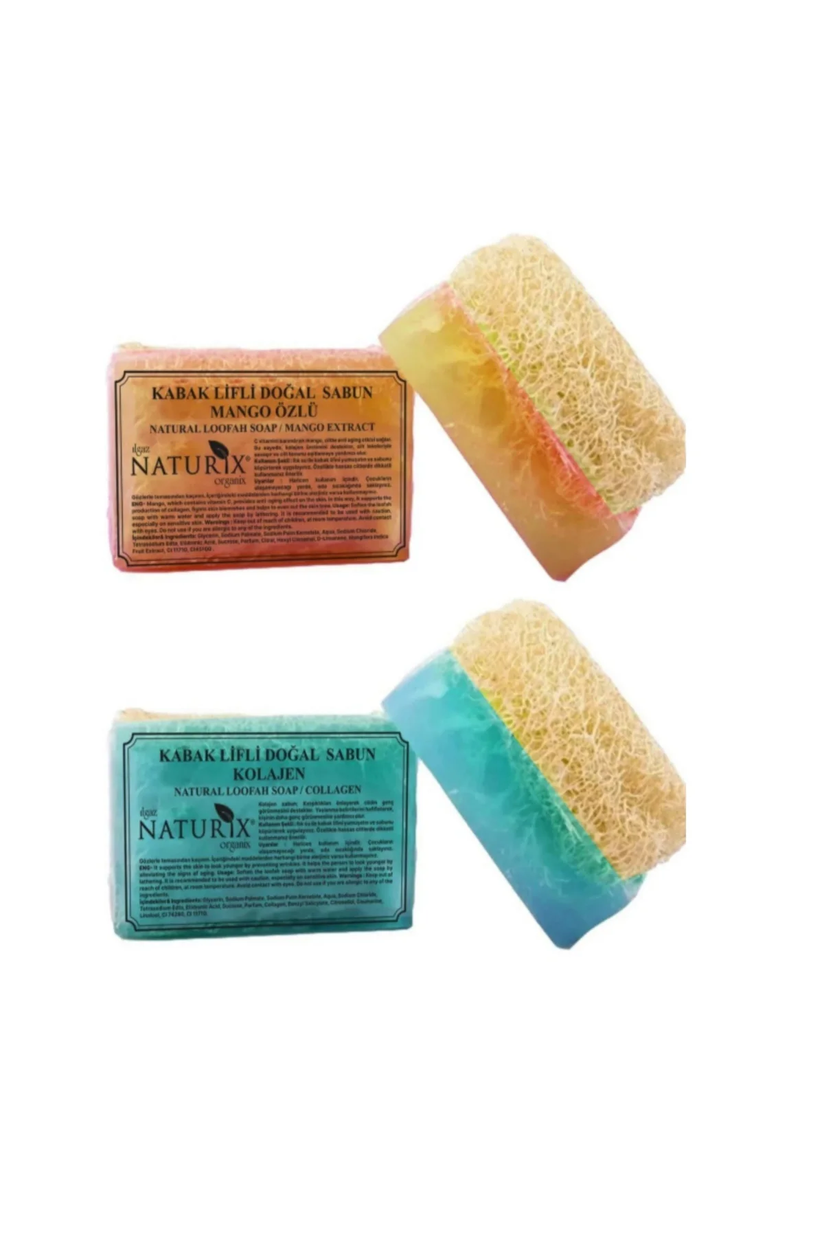NATURIX KABAK LİFLİ DOĞAL MANGO ÖZLÜ VE KALOJEN SABUN