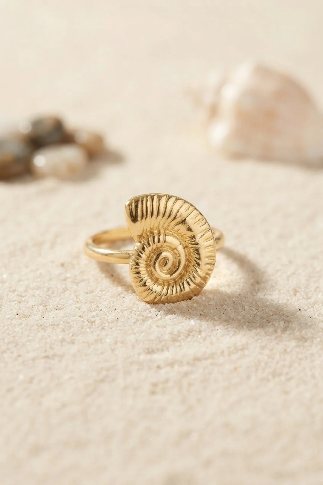 Nautilus Tasarım Gold Renk Kadın Yüzük TJ-BYK4213