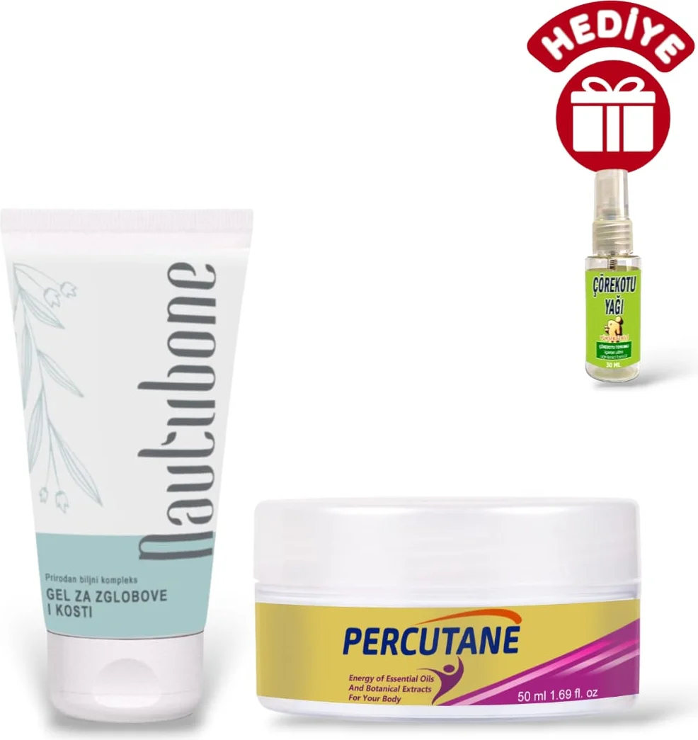 Nautubone Kas ve Eklemler İçin Krem 50 ml + Percutane Krem 50 ml & Çörek Otu Yağı Hediye
