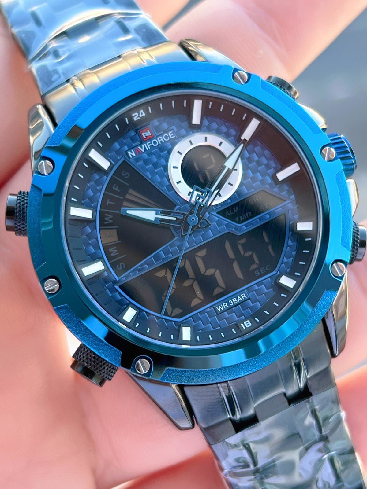 Naviforce Çelik Kordon İyon Kaplama Kasa Dijital&Analog Çift Kadr