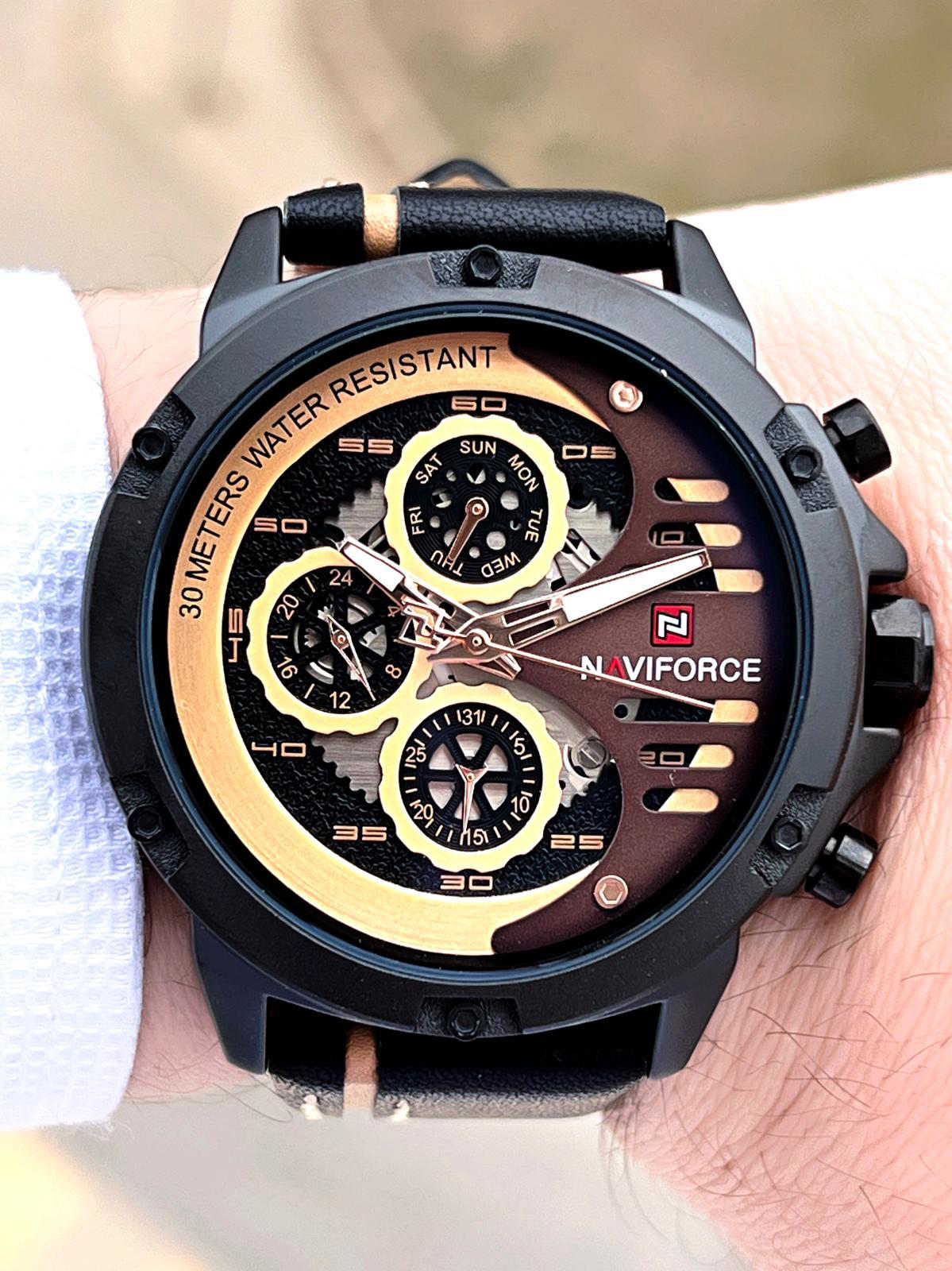 Naviforce Deri Kordon İç Fonksiyonları Aktif 3 Atm Suya Dayanıklı