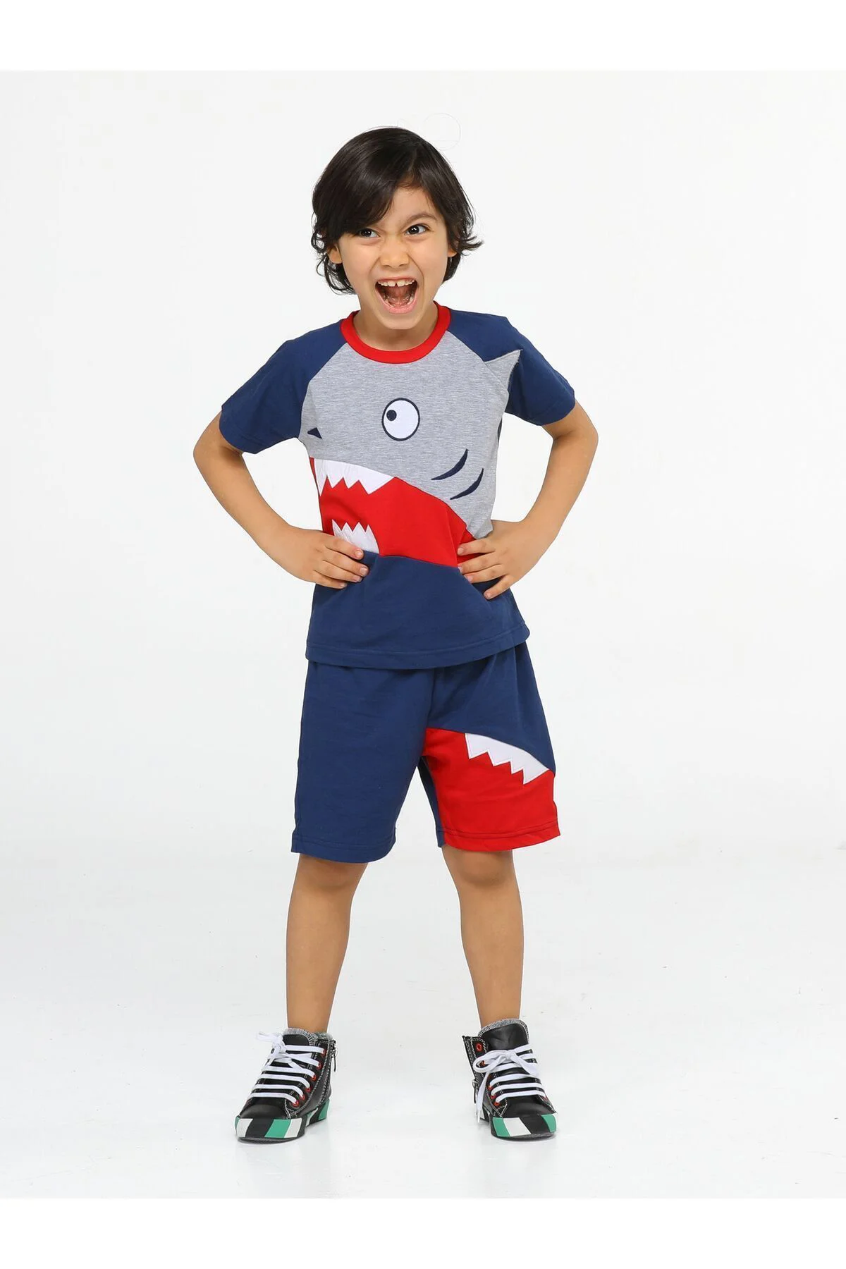 Navy Shark Erkek Çocuk Şort Takım