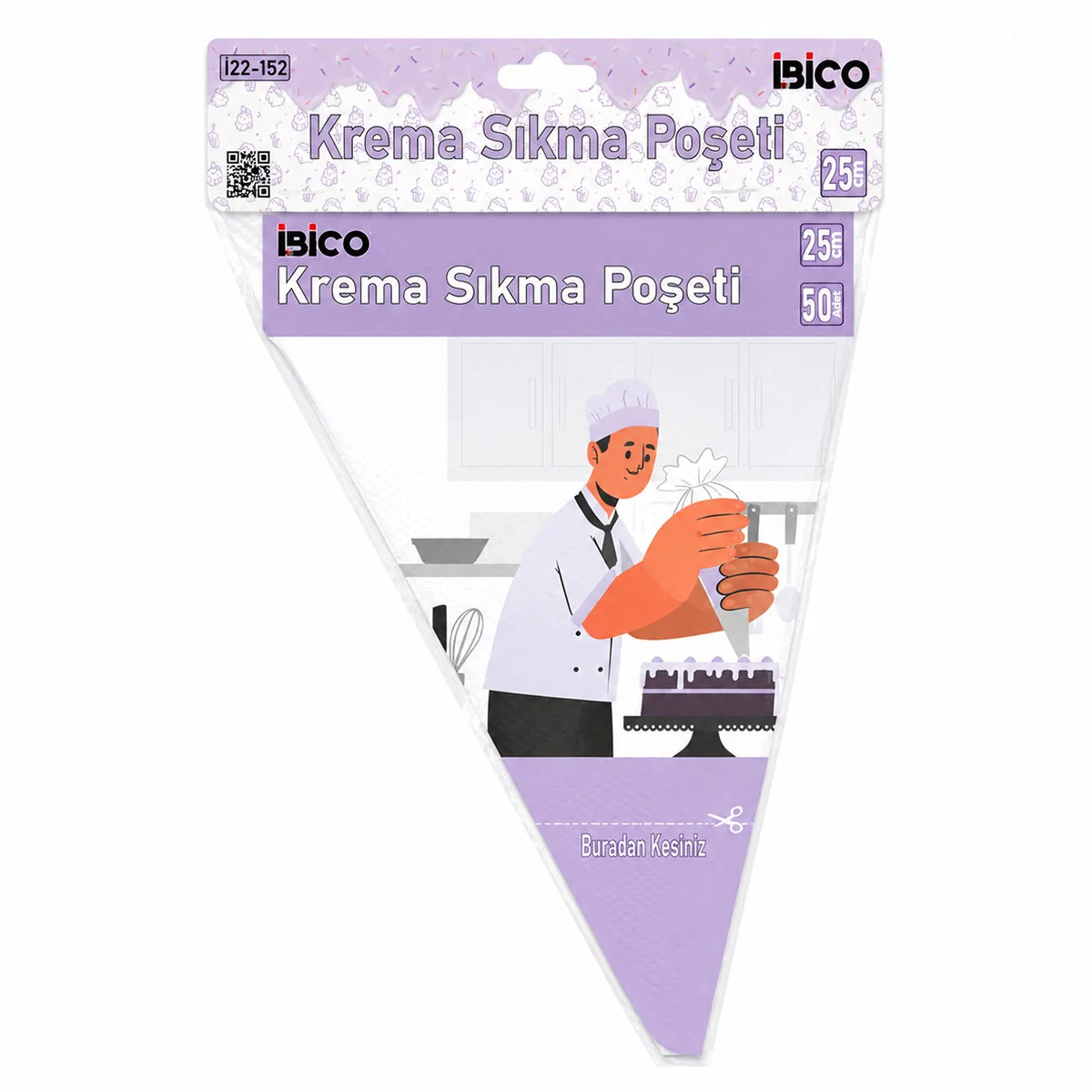Naylon 25CM 50PCS Krema Sıkma Poşeti Torbası Naylon 25CM 50PCS Krema Sıkma Poşeti Torbası