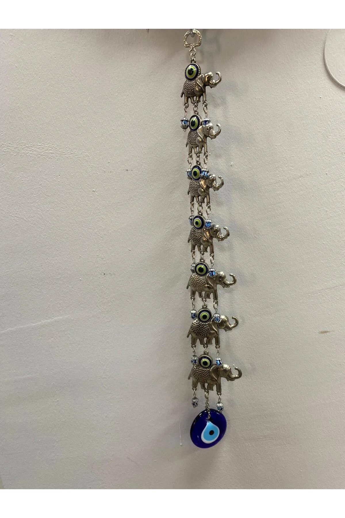 Nazar Boncuğu Zamak 7 Li Fil Sade Nazar Boncuk Süslemeli 51cm