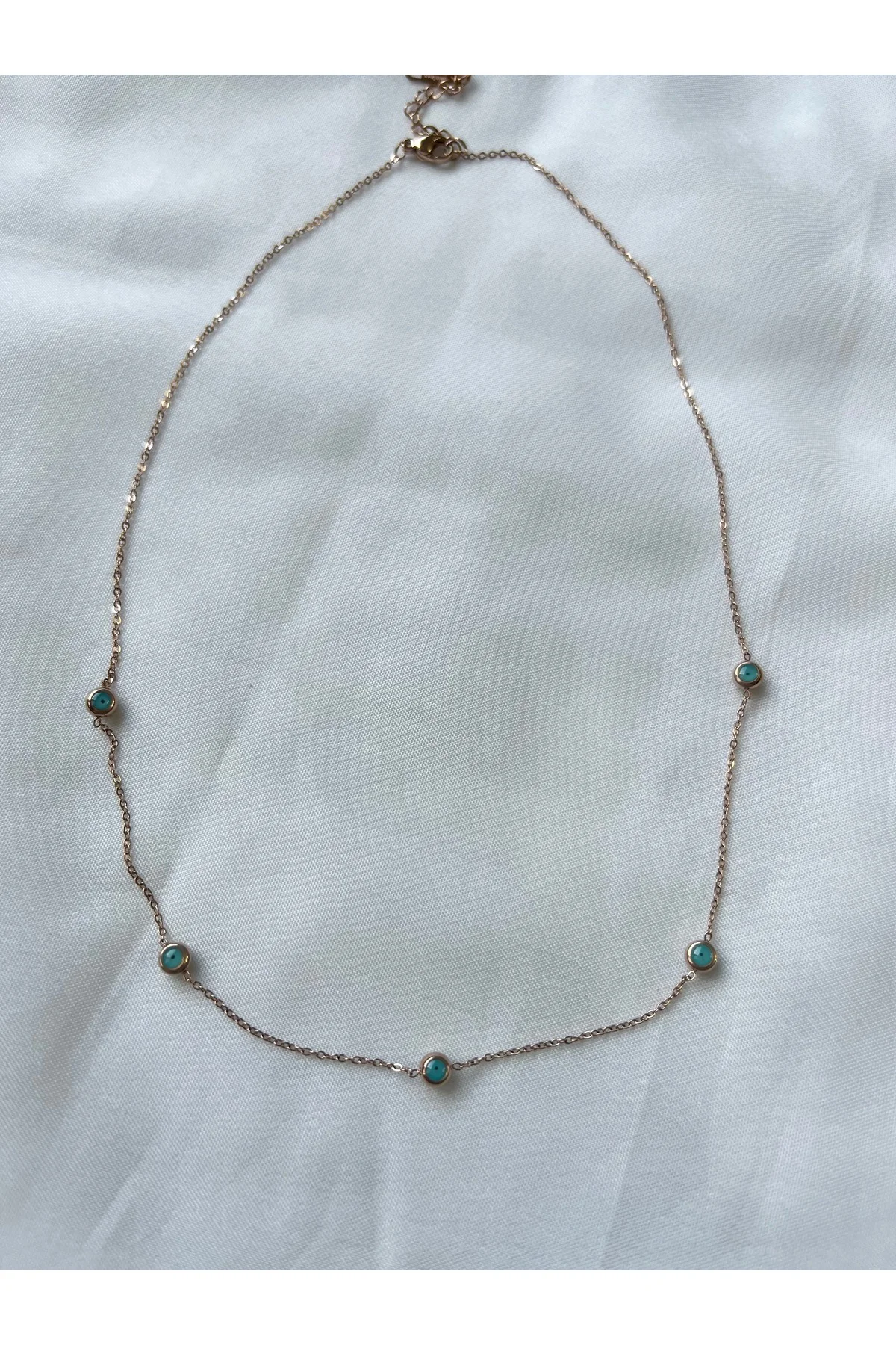 Nazar Boncuklu Bronz Çelik Kolye