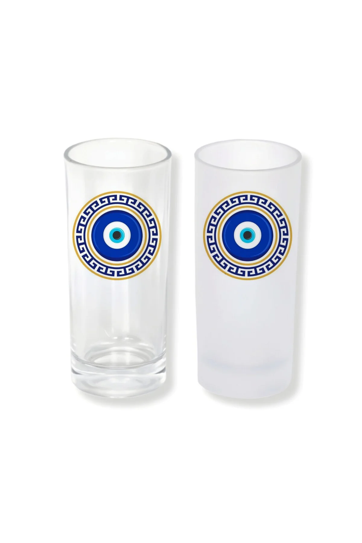 Nazar Boncuklu Buzlu / Buzsuz Seçenekli Rakı Bardağı – 1 Adet Şık