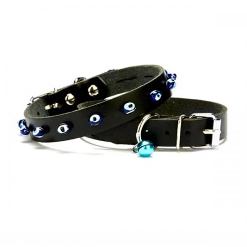 Nazar Boncuklu Kedi Ve Köpek Tasması 1x18-22 cm Siyah Small Nazar Boncuklu Kedi Ve Köpek Tasması 1x18-22 cm Siyah Small