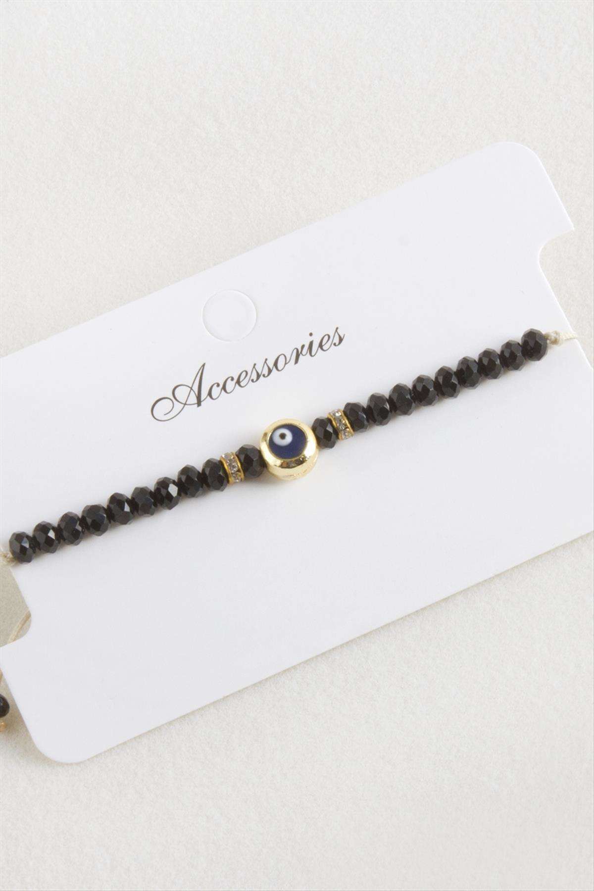 Nazar Kristal Makrome İp Bileklik 6 mm