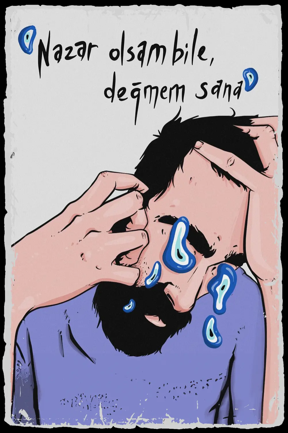 Nazar Olsam Bile Değmem Sana Retro Ahşap Poster Dekor