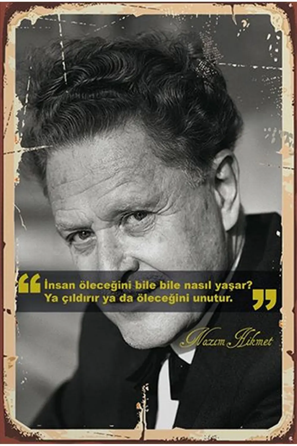 Nazım Hikmet Retro Ahşap Poster Fiyatı, Yorumları ve Özellikleri