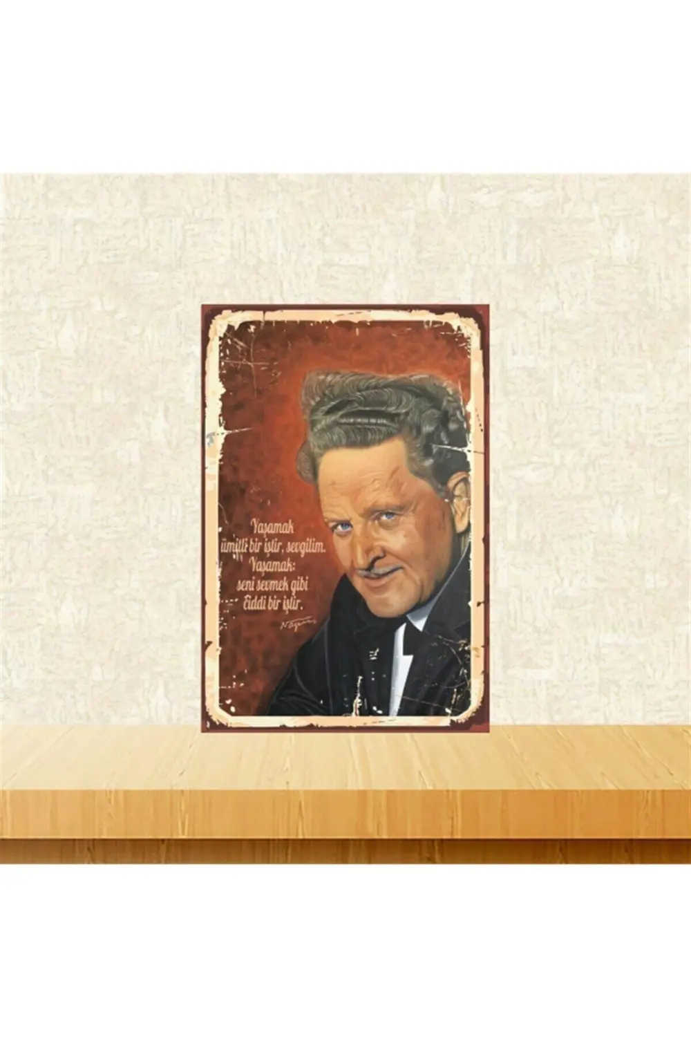 Nazım Hikmet Yaşamak Seni Sevmek Gibi Ciddi Iştir 20-30 Cm Retro 