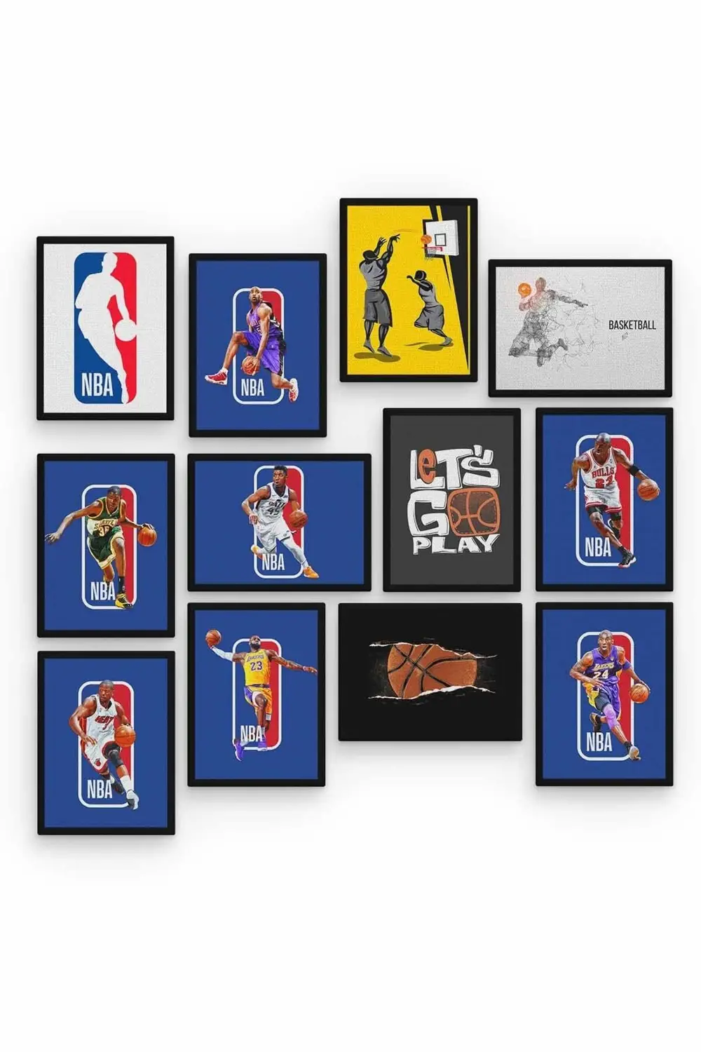 Nba 12 Parça Ahşap Mdf Tablo Tgtb1290