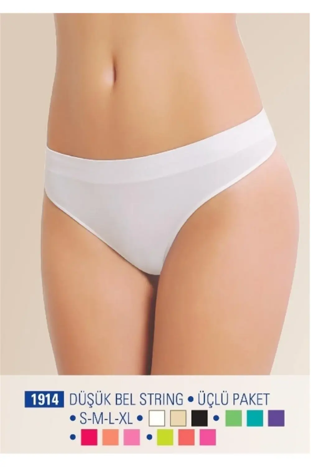 Pilelistore Nbb 1914 Düşük Bel String Üçlü Paket Dikişsiz