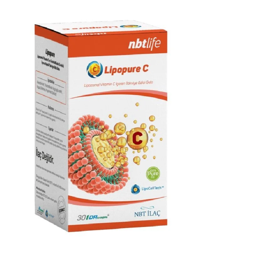 NBTLife Lipopure C Liposomal Vitamin C, Fosfatidilkolin 30 Kapsül NBTLife Lipopure C Liposomal Vitamin C, Fosfatidilkolin 30 Kapsül