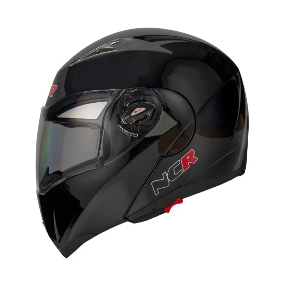 NCR-158 ÇENE AÇILIR GÖZLÜKLÜ E-CE BELGELİ KASK PARLAK SİYAH