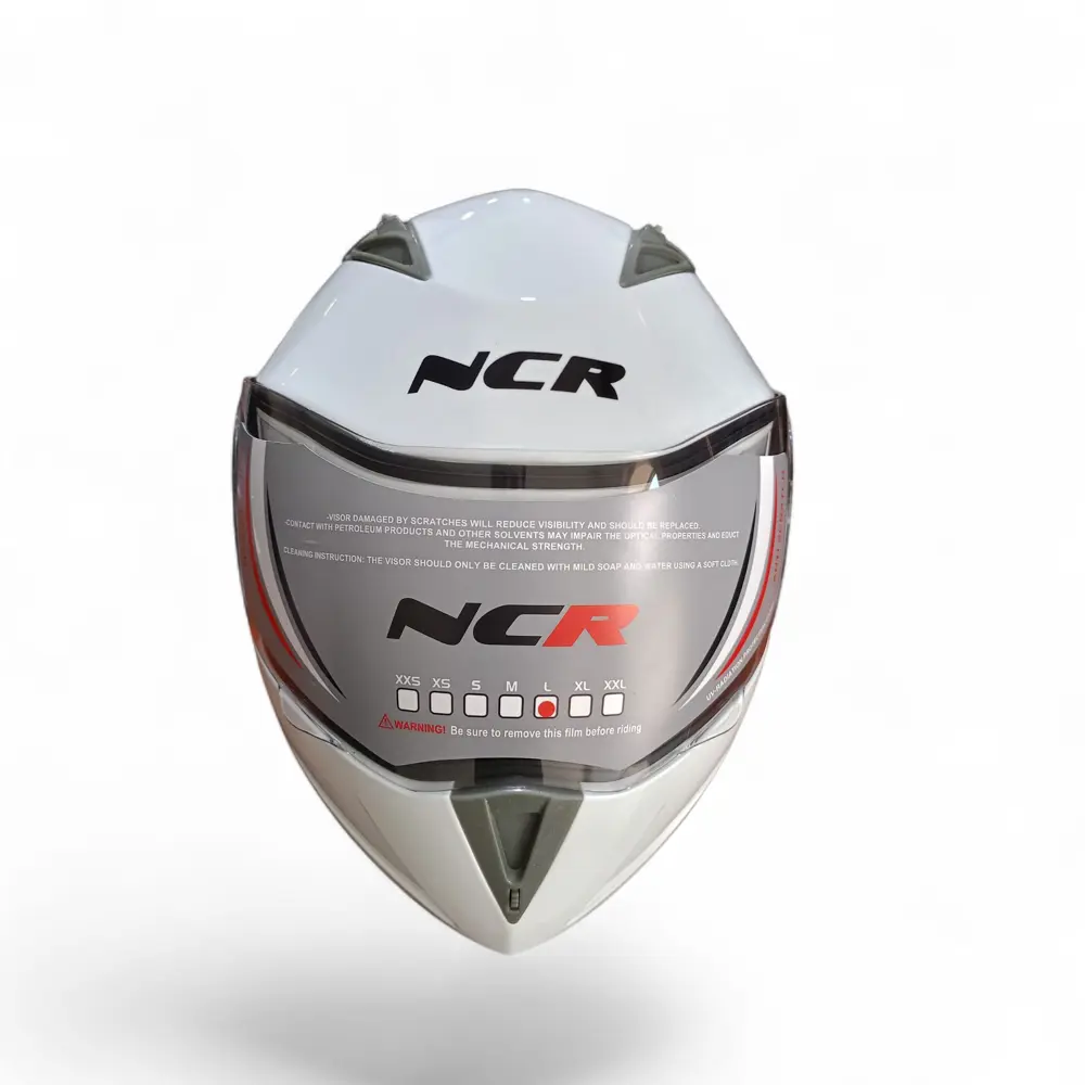 NCR-158 ÇENE AÇILIR GÖZLÜKLÜ E-CE BELGELİ KASK PARLAK BEYAZ